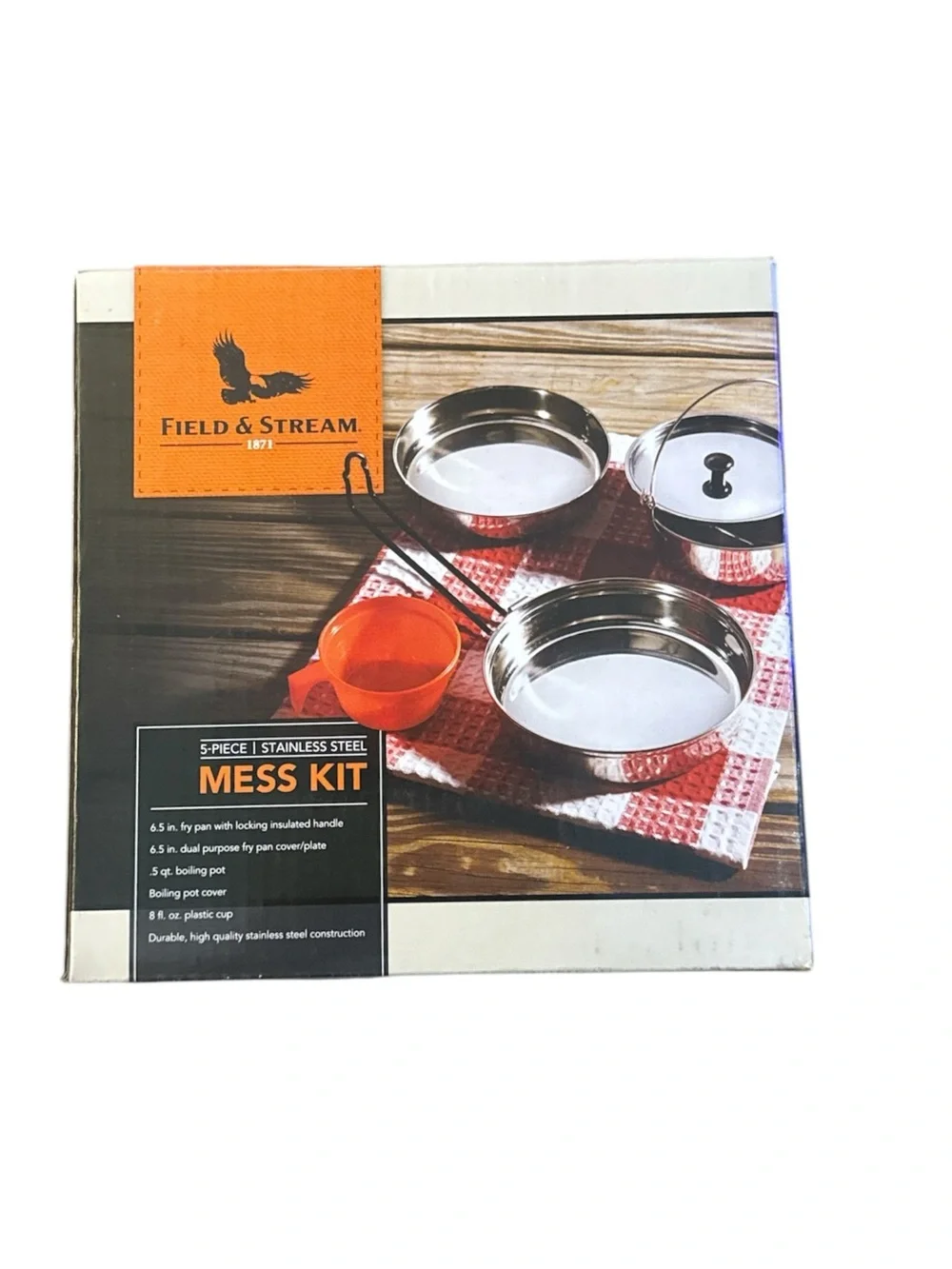 5 Piece Mess Kit Aluminium Scout Cadet Campfire Camping Cook Set...